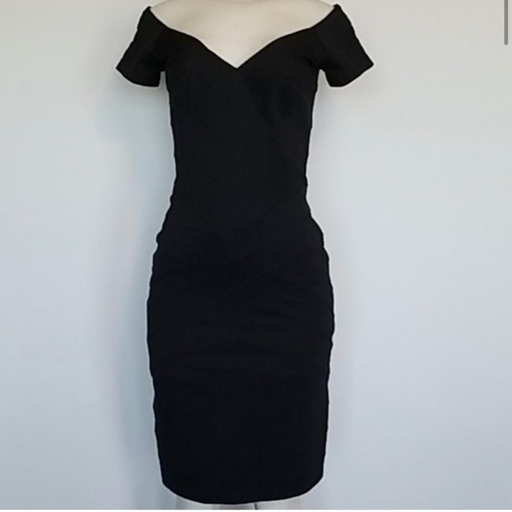 T by Tadashi black off shoulder bandage dress - XS